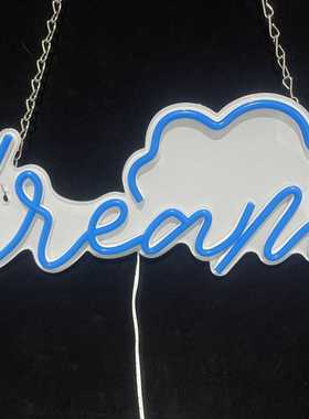 新款直销霓虹灯LED字母灯牌硅胶 壁挂 装饰灯 氛围灯 带造型云朵