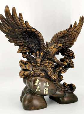 直销新款大展宏图老鹰摆件木雕办公室老板桌家居装饰摆设店铺公司