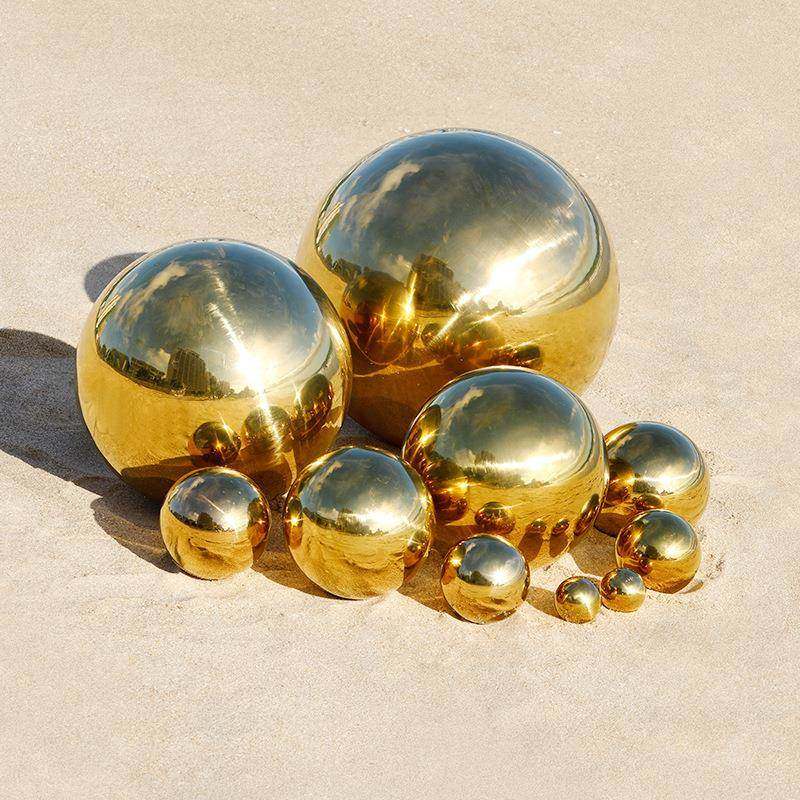 201不锈钢镜面空心球婚庆金色球圣诞装饰大吊球电镀金属穿孔圆球,淘宝优惠券,粉丝福利购,淘宝优惠卷