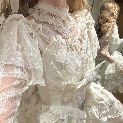 雀之羽lolita芭蕾风公主裙成人生日礼服华丽重工吊带蛋糕连衣裙 - 图1