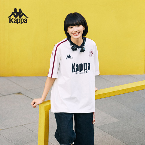 Kappa卡帕背靠背短袖T恤女2026新款夏季运动V领凉感情侣上衣男 - 图2