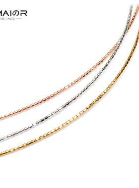 日本进口925纯银弹力项圈项链女穿针式银镀18k金锁骨链调节链颈圈