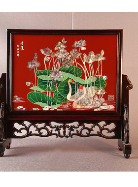 极速扬州漆器厂锦绣前程新中式台屏结婚生日家居办公装饰摆饰商务
