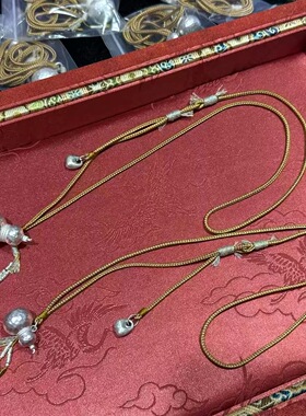 足银999纯银葫芦吊坠女款纯手工锤打纹高级轻奢感百搭经典链礼物