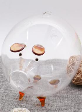 新款直销玻璃小猪储钱罐/存钱罐/储蓄罐 宠物储钱罐 多种款式手工