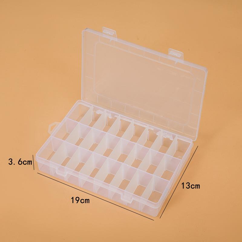 新款直销居家收纳盒10格 15格 24格 36格透明塑料零件盒首饰盒工 - 图2