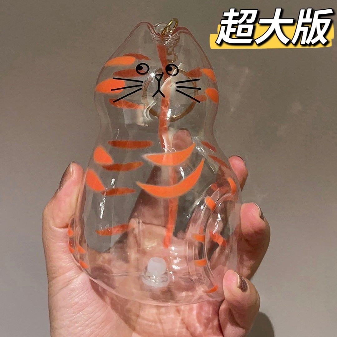 Extra Large Cat Hair Keychain Capsule Charm Gacha Storage Souvenir Collection Bag Transparent Cat Hair Storage Box