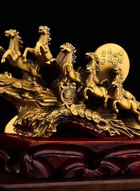 直销新款铜马摆件黄铜八骏马八马奔腾生肖马马到成功客厅门店装饰