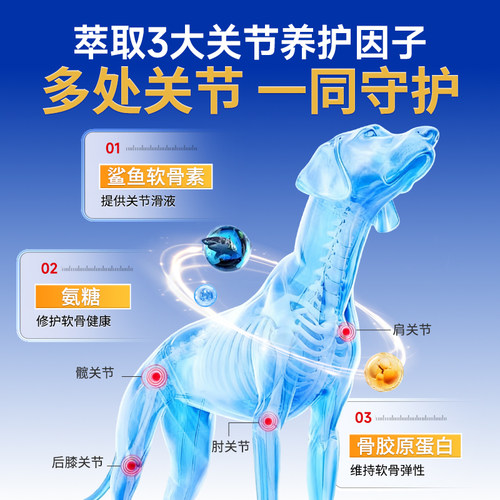 边牧大型犬专用鲨鱼软骨素宠物狗狗关节修复健骨补钙髌骨脱位养护 - 图0