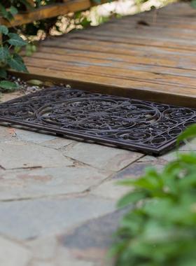 式复古铸铁欧式NHK地蜻蜓鹿入户门踏复美古铁艺垫庭院别墅麋大门