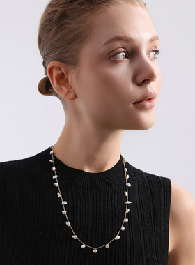 TRK时尚珠宝淡水客旭keshi珍珠项链925银镀18K金设计轻奢时尚送礼