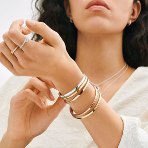 [情人节礼物]Pandora潘多拉奥莱新经典系列I-D手镯银色气质送女友