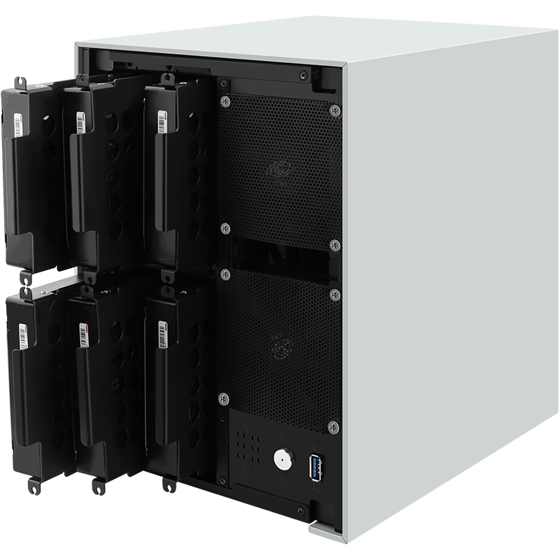 畅网J4125/N100/N150/N305/N355/8505/I5-12450H  DDR4 DDR5 M.2 NVME 六盘位6-BAY AIO ESXI PVE NAS整机