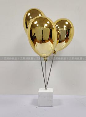 新款直销现代简约创意电镀气球摆件样板房售楼处大厅客厅电视柜桌