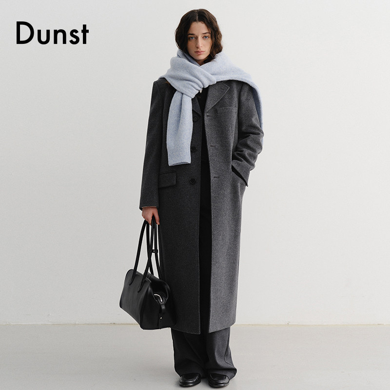 Dunst2025冬季新品中性风单排三粒扣山羊绒大衣外套UDCO4D121,淘宝优惠券,粉丝福利购,淘宝优惠卷