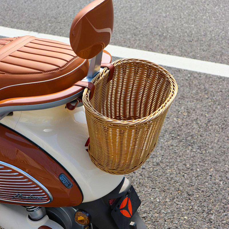 Electric vehicle rear basket Amaya Di universal rattan storage basket front multi-functional helmet storage blue
