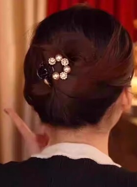 韩式珠珠小抓夹女发量少半扎发夹