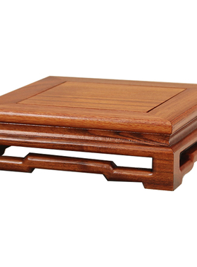 工艺品石头茶壶佛像玉器铜器实木摆件底座方形佛像座托花盆木托架