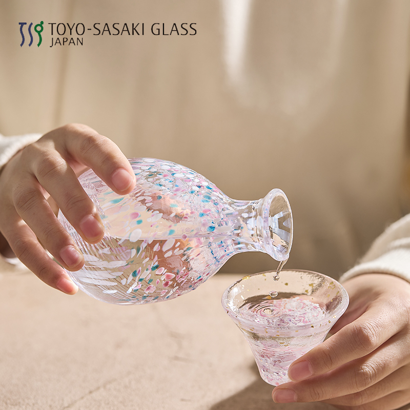 原装进口 东洋佐佐木 和风樱花 富士招福清酒壶礼盒装 馈赠 - 图1