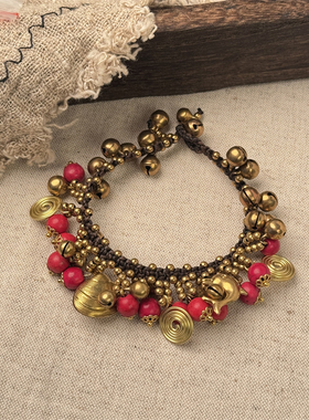 手工编织波西米亚贝壳铃铛手链