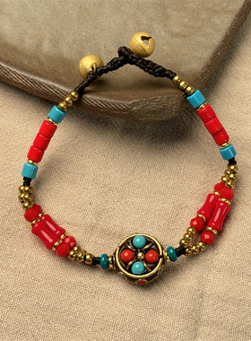 双层编织尼泊尔藏式手链民族风