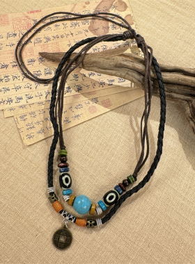 异域民族风双层绿松石藏式项链