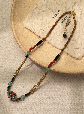 尼泊尔复古短款锁骨链