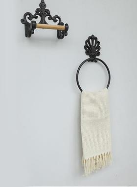 新款直销欧式复古铸铁纸巾架卷纸架创意个性家居酒店会所装饰壁挂