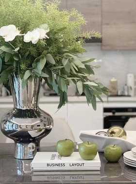 新款直销欧式玻璃大肚花器摆件样板房售楼部书房客厅餐厅玄关花瓶