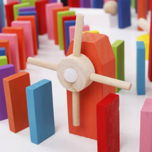 New Kids 100pcs Children Color Sort Rainbow Wood Domino - 图2