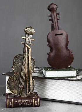 新款直销创意复古摆件仿真乐器小提琴模型酒吧咖啡店客厅电视柜装