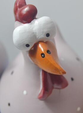 新款直销跨境 大眼吊脚鸡呆鸡 可爱母鸡小鸡花园装饰室外园艺装饰