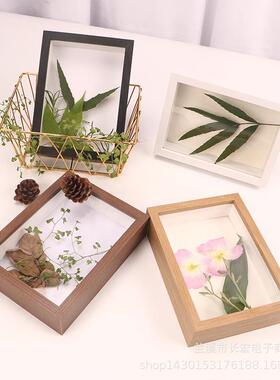 新款直销立体diy中空3cm干花相框收纳保存玫瑰花展示框衍纸画框