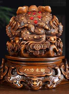 新款直销八方招财金蟾摆件大号三足蟾蜍店铺收银台装饰品客厅玄关