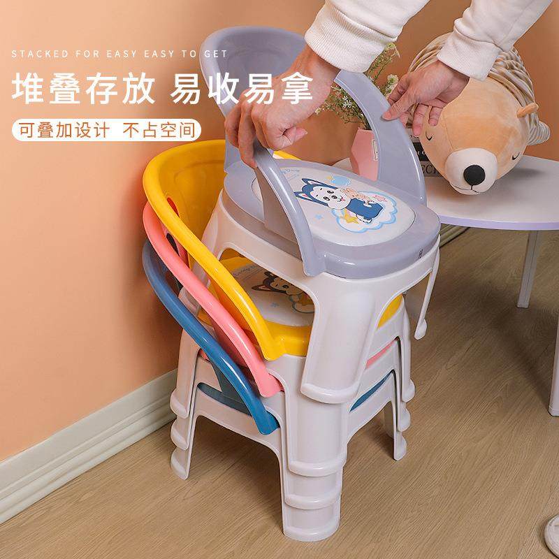 新款直销儿童卡通幼儿靠背椅子餐椅放屁塑料凳子宝宝吃饭椅防滑板,淘宝优惠券,粉丝福利购,淘宝优惠卷