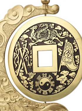 新款直销镇*之宝旋转摆件大铜钱摆件吉祥如意铜钱摆件