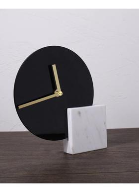 新款直销样板间书房书架柜创意装饰摆设书桌小摆件床头柜时钟轻奢