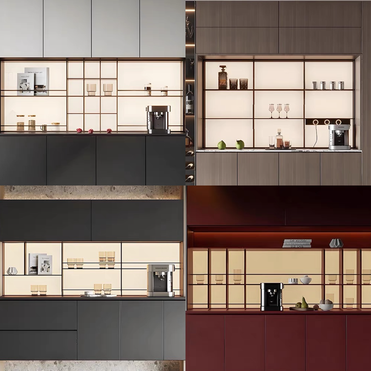 不锈钢酒柜亚克力发光背板金属吧台展柜餐边装饰柜书房置物实心柜,淘宝优惠券,粉丝福利购,淘宝优惠卷