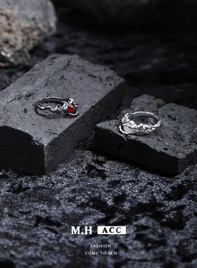 原创太阳肌理戒指女小众轻奢欧美风食指戒时尚嘻哈气质指环