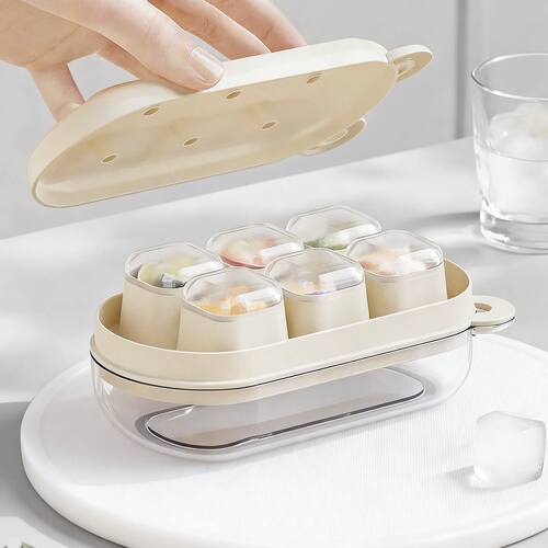 冰格模具食品级按压式制冰神器家用冰箱冷冻储冰盒带盖分格制冰器 - 图3