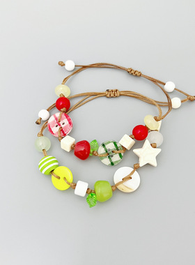 小众设计彩色珠子手链