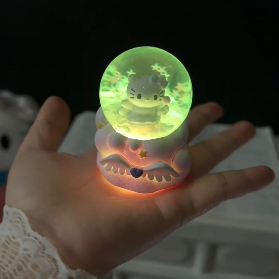 天使Kt迷你小号水晶球七彩灯光摆件可爱卡通学生闺蜜朋友生日礼物,淘宝优惠券,粉丝福利购,淘宝优惠卷