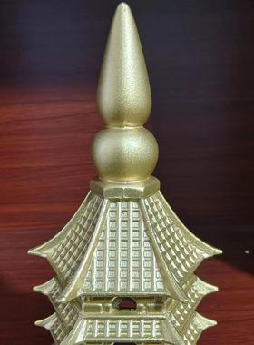 纯黄铜文昌塔摆件7层9层13层办公室书桌书房装饰品铜器工艺品