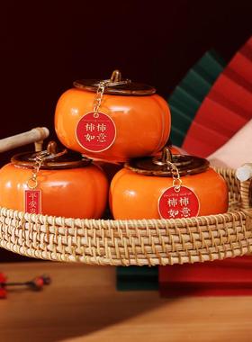 直销新款新年乔迁装饰柿子家居饰品客厅柿柿如意摆件新居入宅仪式