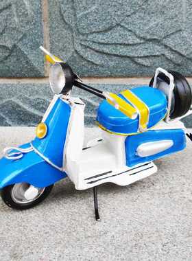 直销新款小绵羊踏板摩托车模型 铁艺工艺品摆件 创意书房酒柜装饰