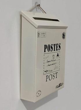 直销新款美式模具铁皮信箱田园工艺壁挂邮箱单个厚纸盒包装0235