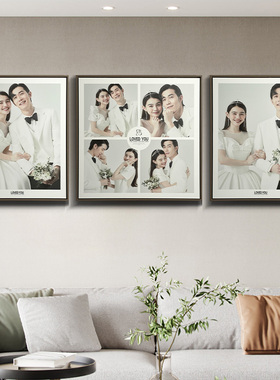 相框定制结婚照片制作婚纱照精修入册高端影楼相册套装组合照片墙