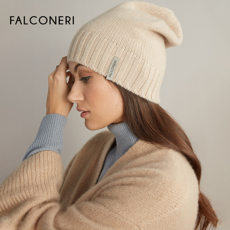 FALCONERI女士经典百搭纯色简约百搭新年保暖山羊绒针织帽DZ00080,淘宝优惠券,粉丝福利购,淘宝优惠卷