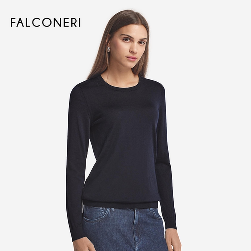 FALCONERI女士时尚圆领长袖毛衣休闲四季原色山羊绒针织衫DML261M - 图3