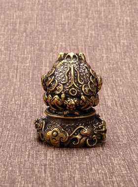 直销新款迷你金蟾聚财小摆件三足蟾蜍八方来财书桌装饰品黄铜制工